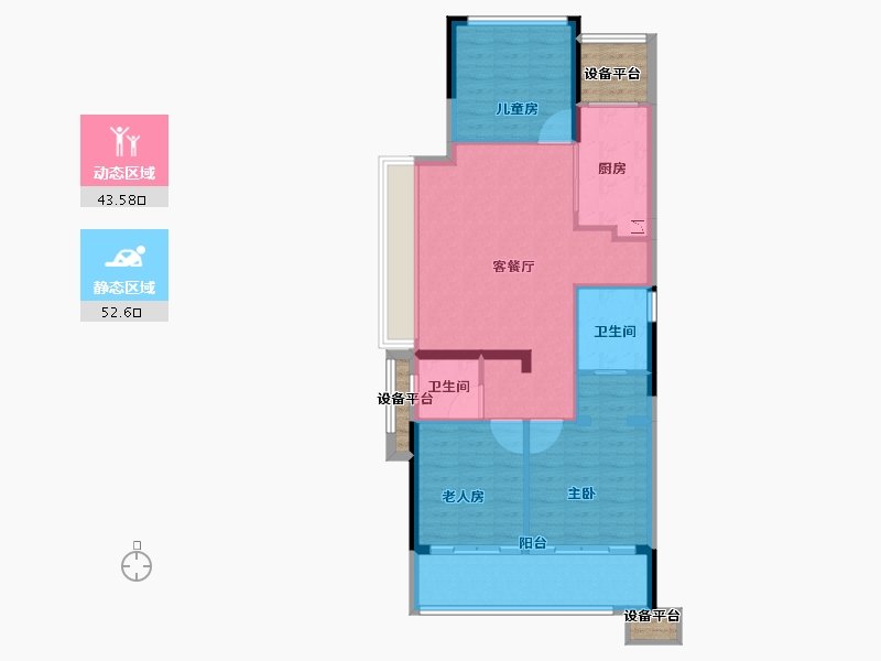 浙江省-金华市-海伦堡玖悦云庭-92.00-户型库-动静分区