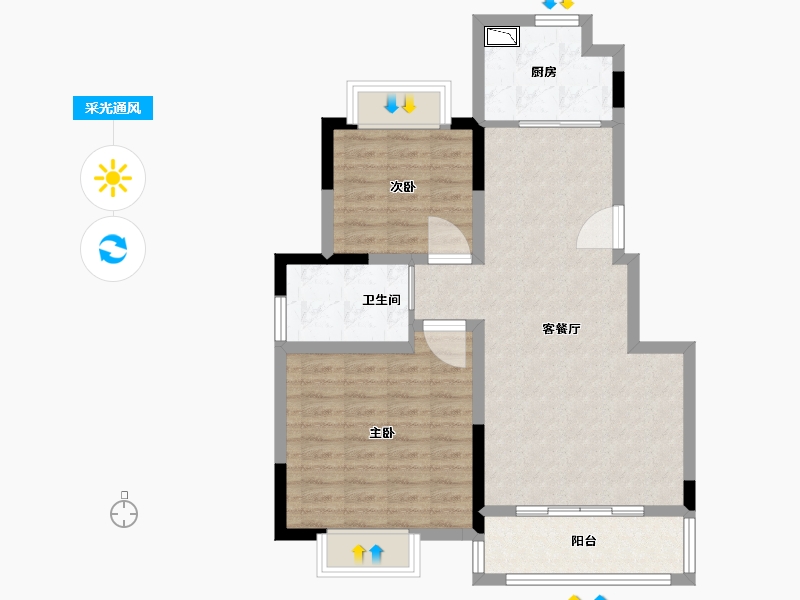 江苏省-淮安市-欣园小区-76.01-户型库-采光通风