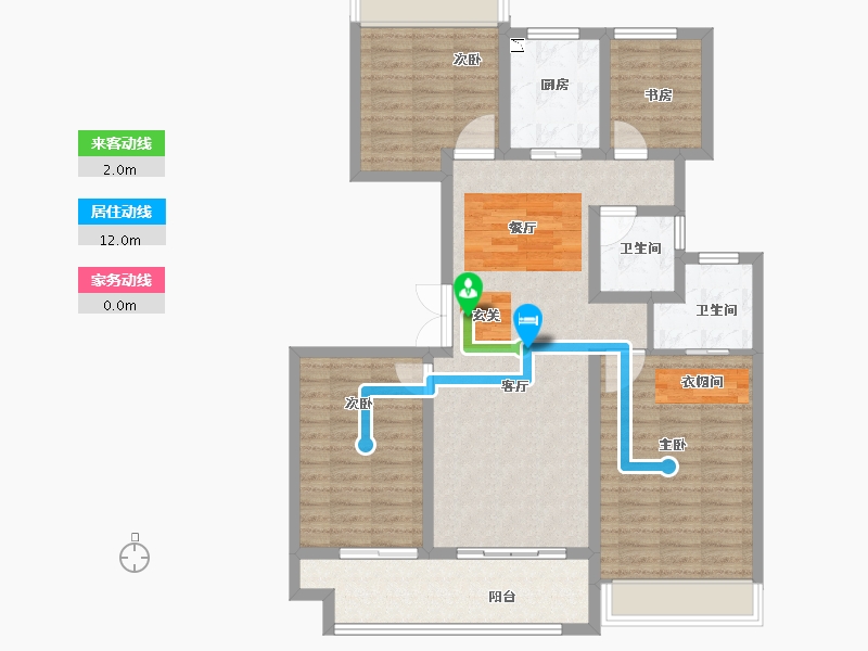 江苏省-宿迁市-书香尚庭-105.11-户型库-动静线