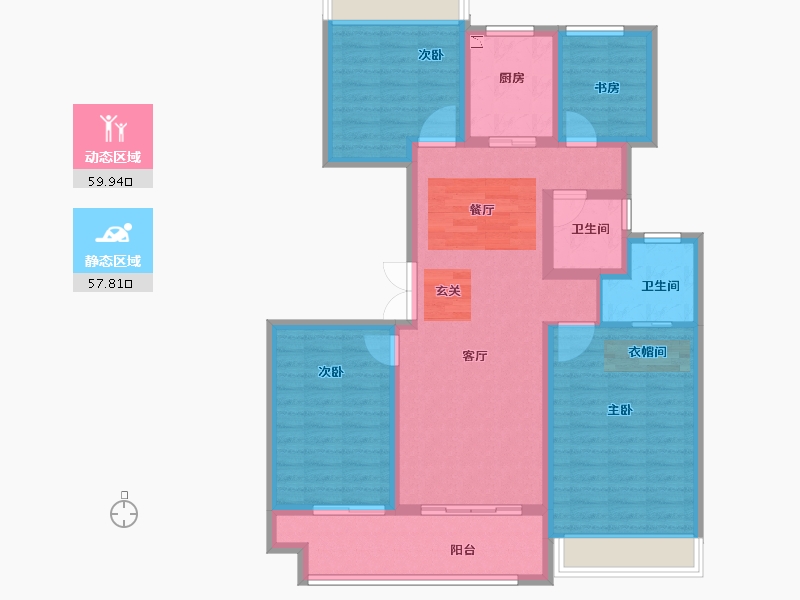 江苏省-宿迁市-书香尚庭-105.11-户型库-动静分区