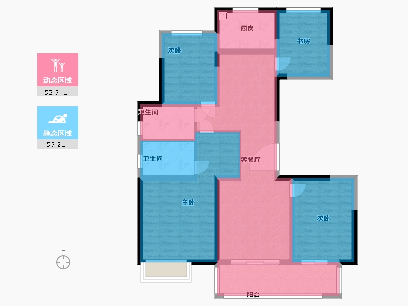 江苏省-盐城市-中梁首府壹号·源著-95.00-户型库-动静分区