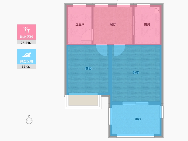 浙江省-杭州市-名城博园-43.92-户型库-动静分区