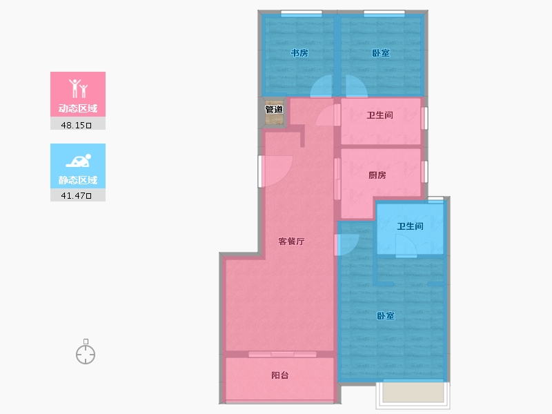 浙江省-湖州市-富力城·御西湖-80.54-户型库-动静分区