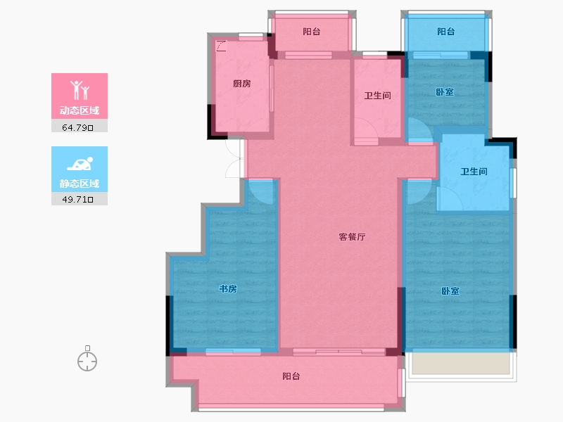 安徽省-合肥市-爱巢天润公馆-102.54-户型库-动静分区