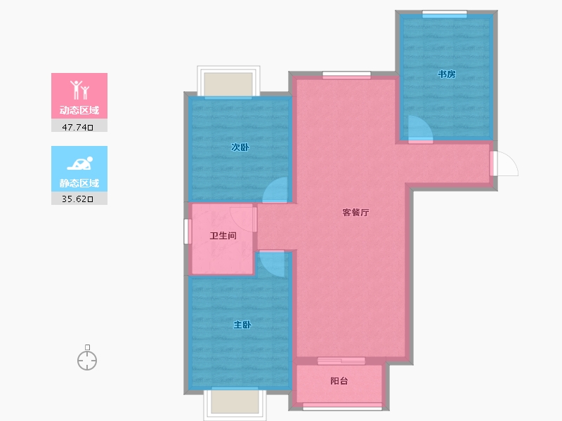 陕西省-安康市-城建锦绣星城-74.54-户型库-动静分区