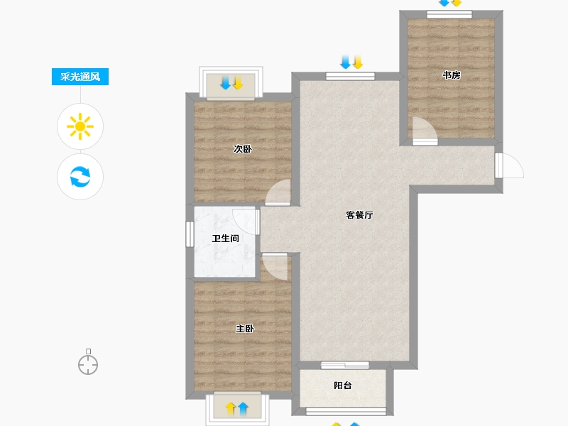 陕西省-安康市-城建锦绣星城-74.54-户型库-采光通风