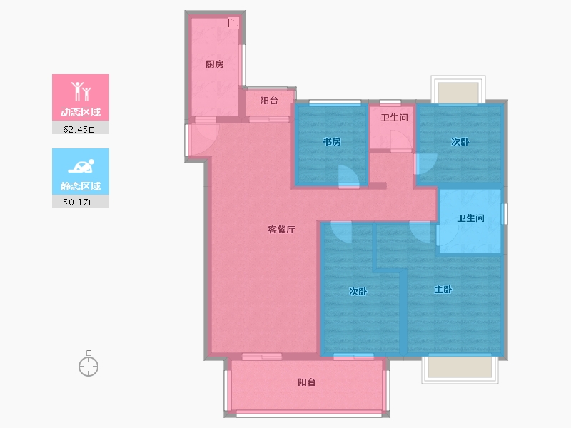 江苏省-盐城市-红星爱琴海（住宅）-100.00-户型库-动静分区