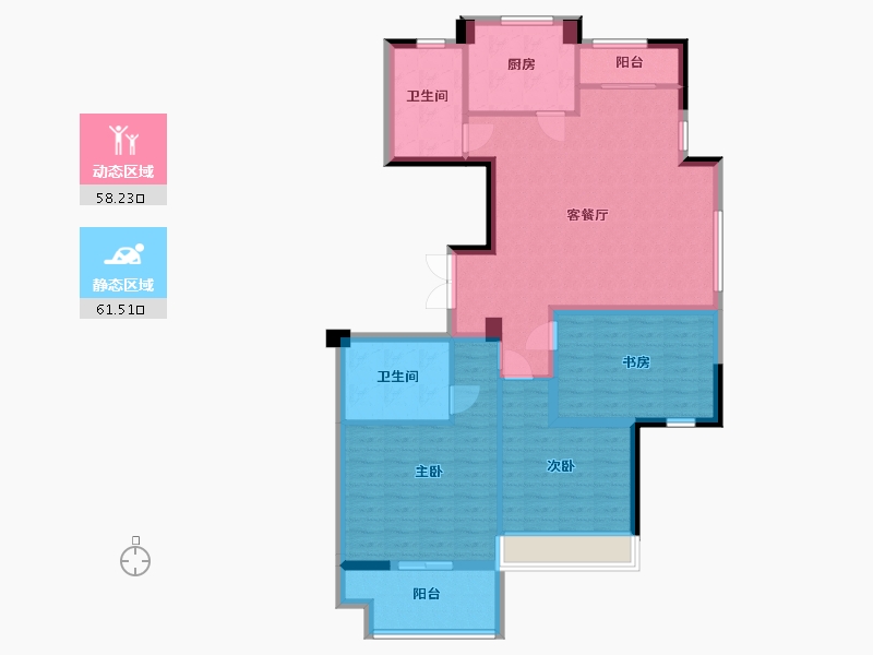 江苏省-淮安市-汇金豪庭-107.60-户型库-动静分区