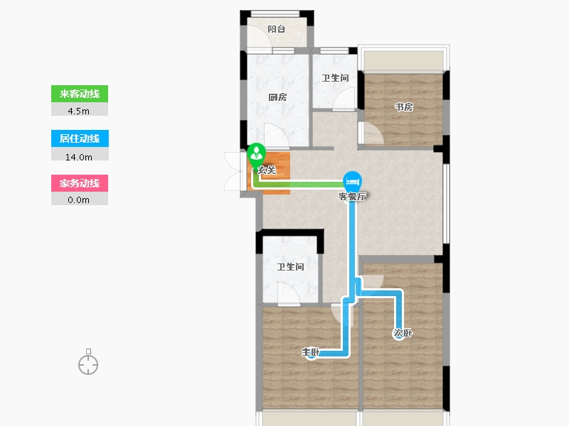 浙江省-台州市-景都佳苑-88.99-户型库-动静线