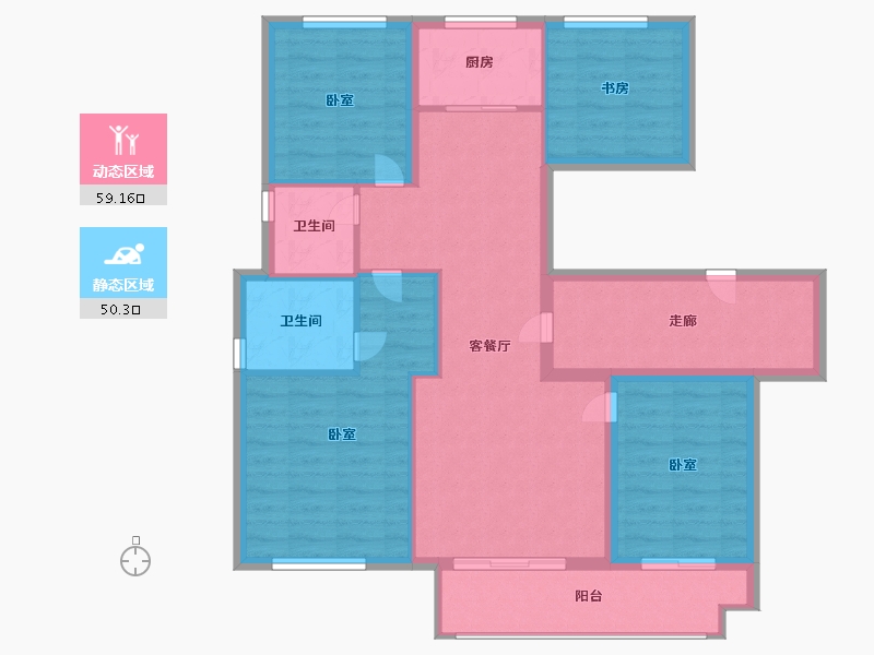 浙江省-温州市-万郡陶山府-98.00-户型库-动静分区