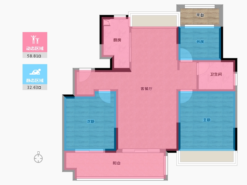 江苏省-徐州市-弘阳凤鸣府-84.00-户型库-动静分区