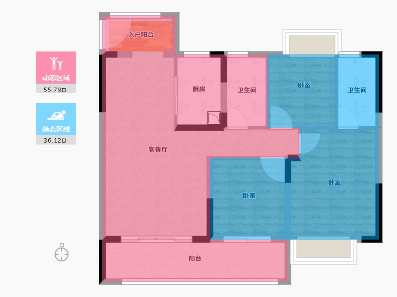 江西省-抚州市-碧桂园悦江府-82.00-户型库-动静分区