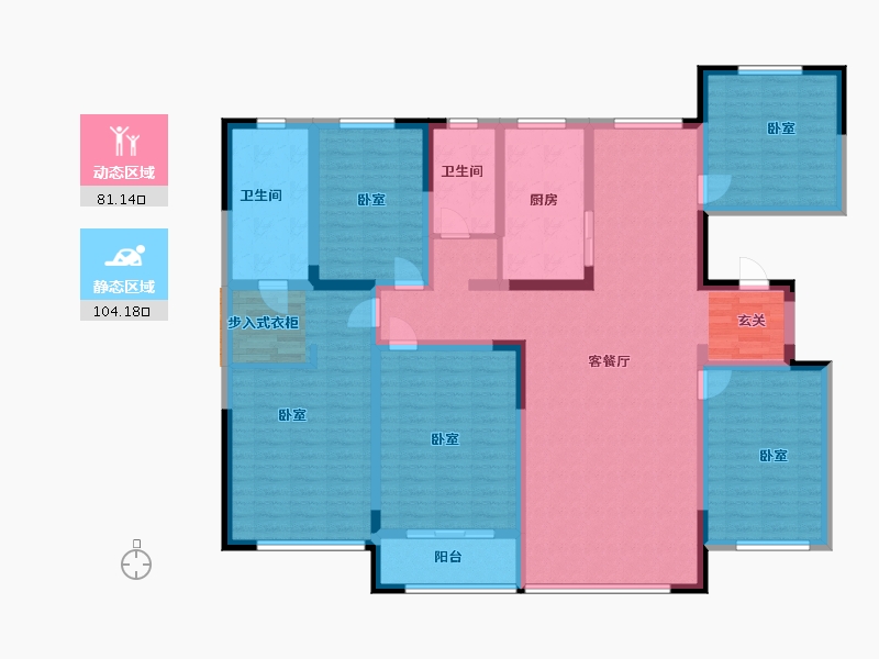 宁夏回族自治区-银川市-中房玺云台-166.00-户型库-动静分区