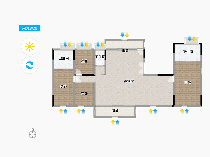 江苏省-南通市-春风里-212.00-户型库-采光通风