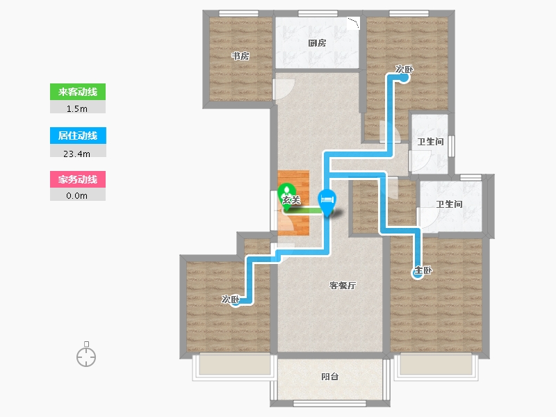 江苏省-盐城市-昌兴壹城-111.00-户型库-动静线