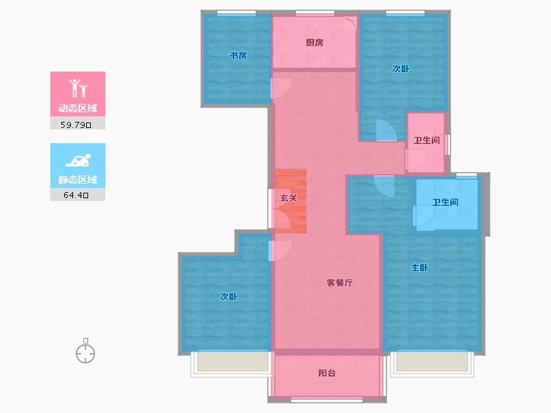 江苏省-盐城市-昌兴壹城-111.00-户型库-动静分区