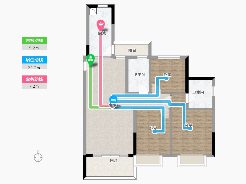 浙江省-杭州市-恒大御泉四季-96.64-户型库-动静线