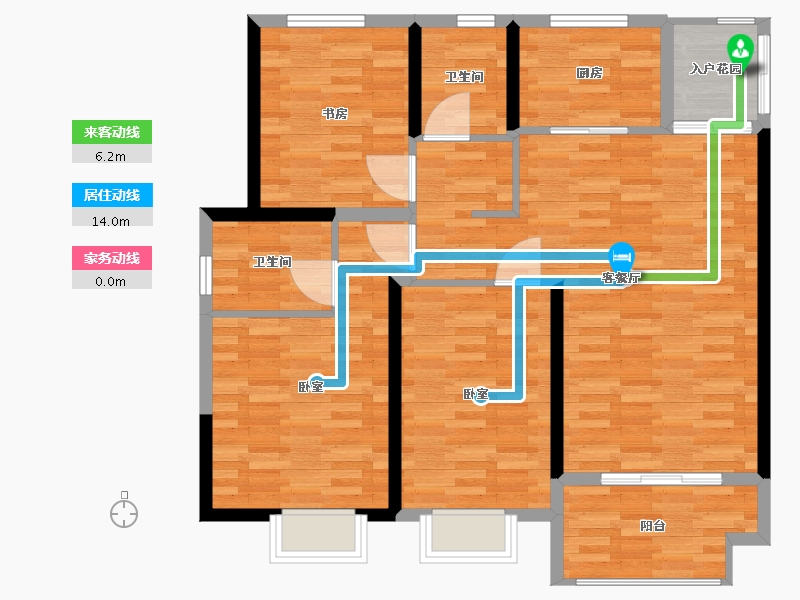 江苏省-南通市-港城·長江府-98.00-户型库-动静线