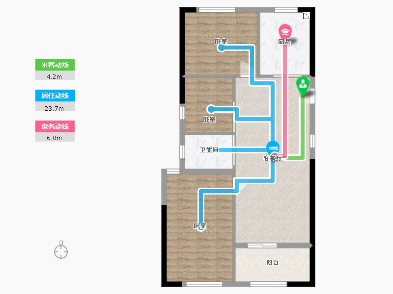 浙江省-宁波市-君塘名筑-82.06-户型库-动静线