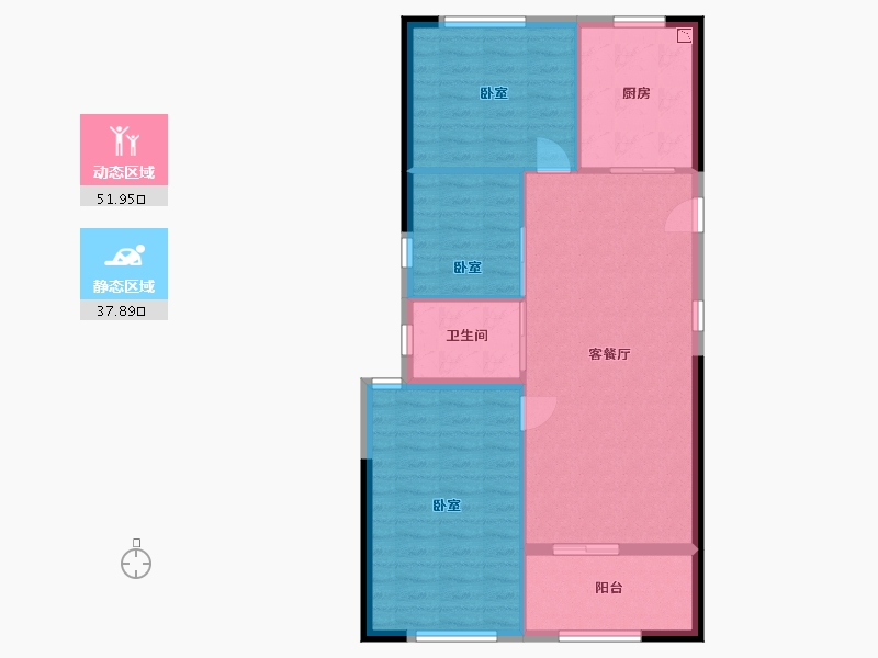 浙江省-宁波市-君塘名筑-82.06-户型库-动静分区