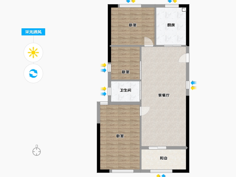 浙江省-宁波市-君塘名筑-82.06-户型库-采光通风