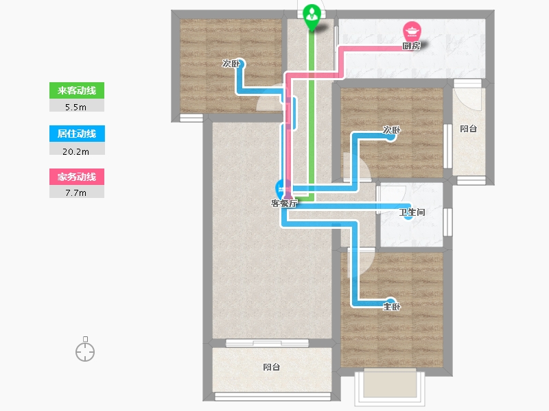 陕西省-安康市-城建锦绣星城-70.07-户型库-动静线