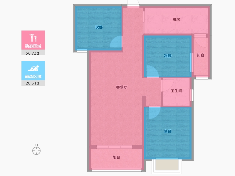 陕西省-安康市-城建锦绣星城-70.07-户型库-动静分区