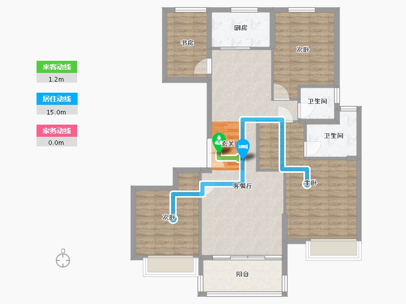 江苏省-盐城市-昌兴壹城-105.00-户型库-动静线