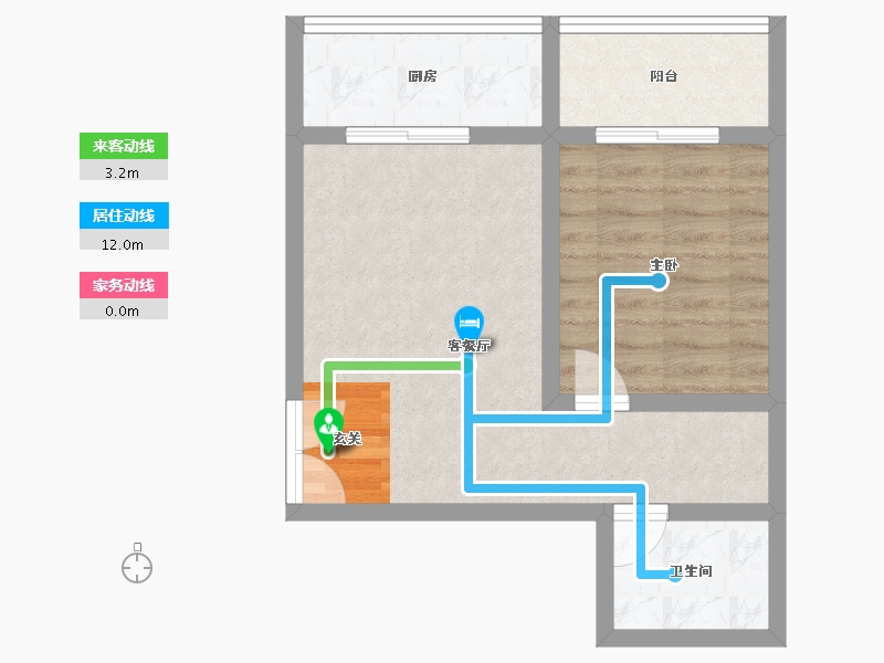 陕西省-咸阳市-泾泰新居-47.61-户型库-动静线