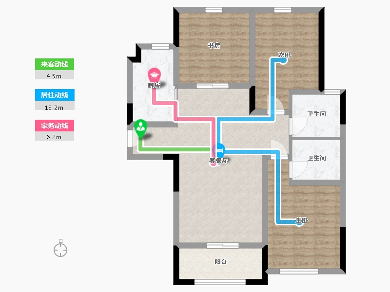 青海省-西宁市-安泰悦水湾-90.99-户型库-动静线