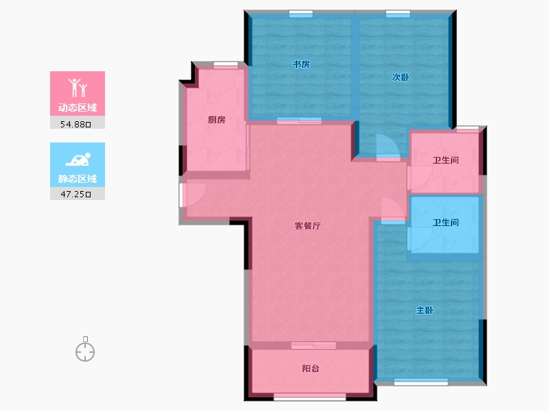 青海省-西宁市-安泰悦水湾-90.99-户型库-动静分区