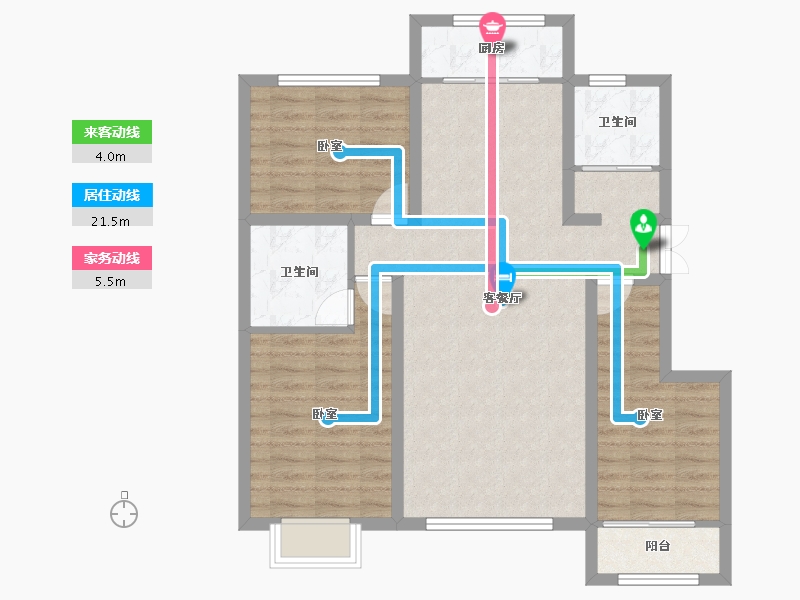 宁夏回族自治区-中卫市-煜基宁安古镇-88.50-户型库-动静线