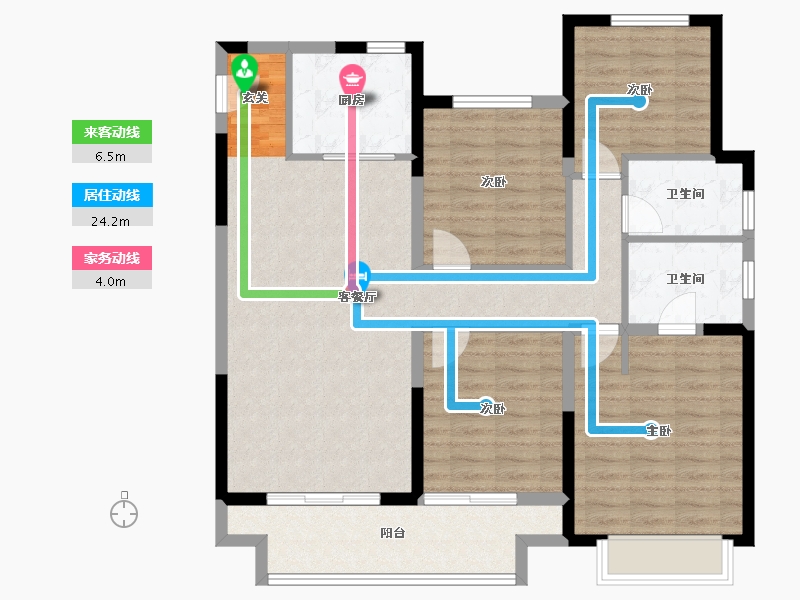 江苏省-苏州市-太湖朗峯-107.00-户型库-动静线