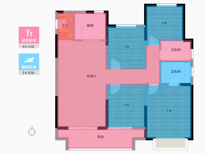 江苏省-苏州市-太湖朗峯-107.00-户型库-动静分区