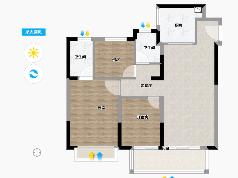 江苏省-徐州市-上东时代-86.10-户型库-采光通风