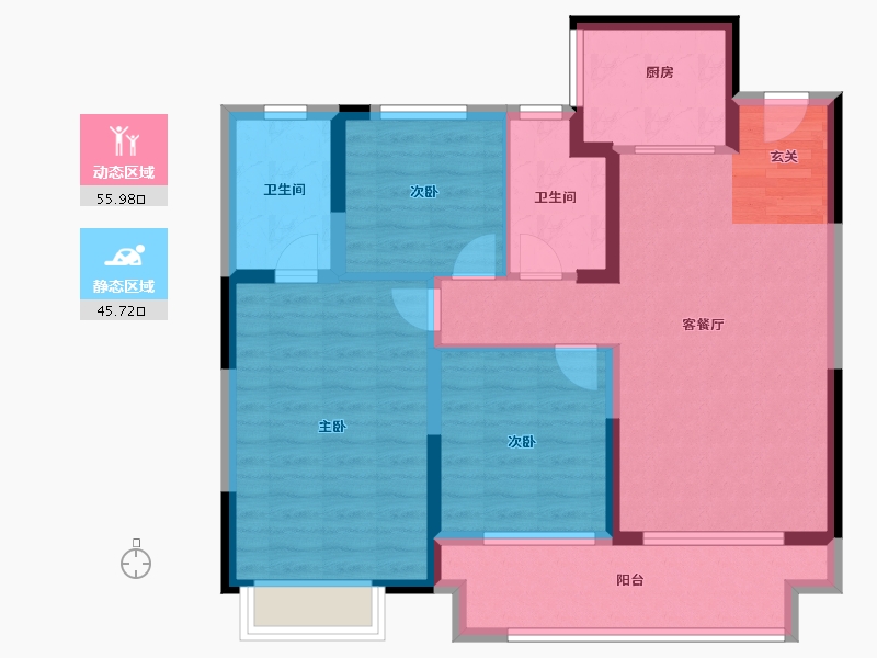 江苏省-苏州市-太湖朗峯-91.19-户型库-动静分区