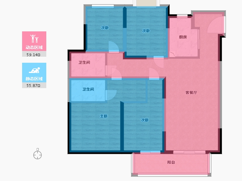 江苏省-盐城市-中梁首府壹号·源著-102.00-户型库-动静分区