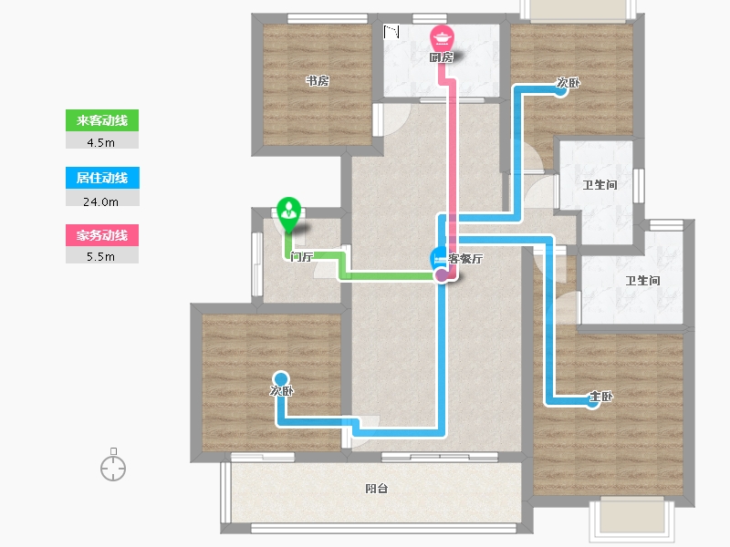 江苏省-盐城市-红星爱琴海（住宅）-102.00-户型库-动静线