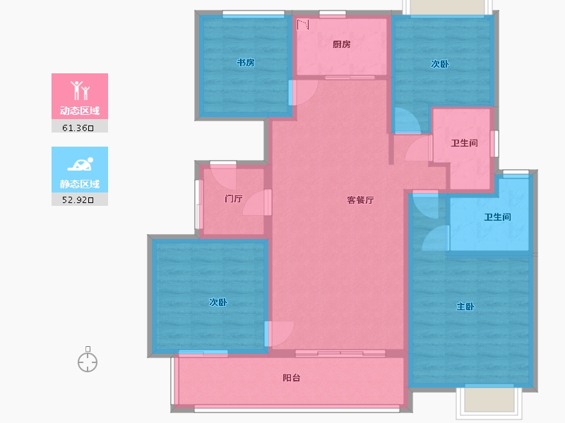 江苏省-盐城市-红星爱琴海（住宅）-102.00-户型库-动静分区