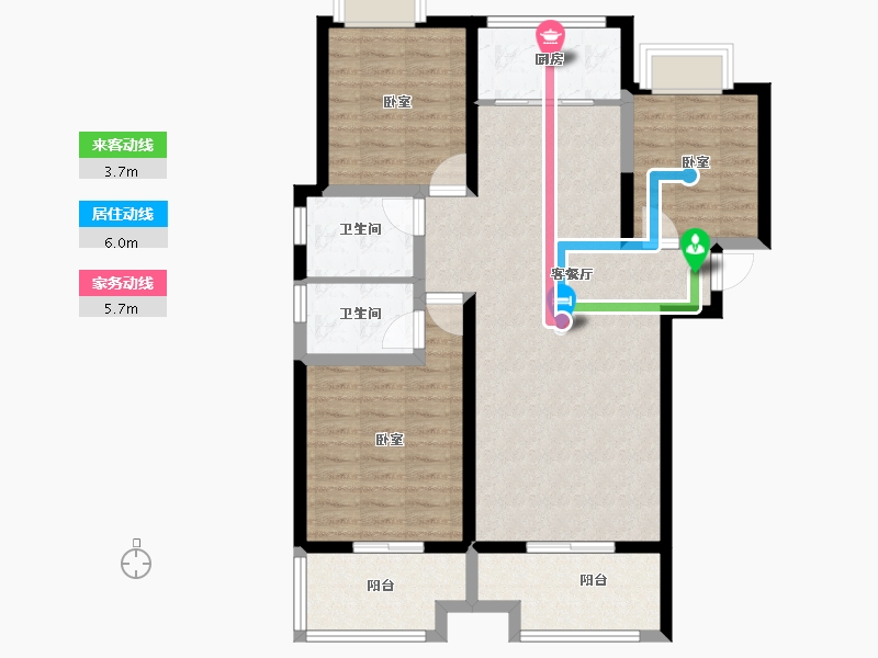 安徽省-淮南市-高速·海德公馆-95.03-户型库-动静线