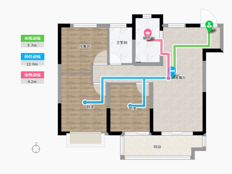 江苏省-徐州市-上东时代-85.00-户型库-动静线