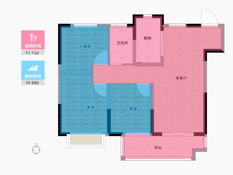 江苏省-徐州市-上东时代-85.00-户型库-动静分区