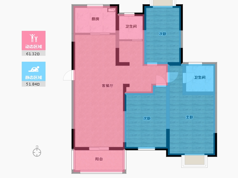 江苏省-淮安市-欣园小区-100.00-户型库-动静分区