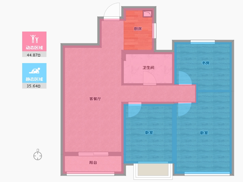 浙江省-杭州市-名城博园-71.19-户型库-动静分区