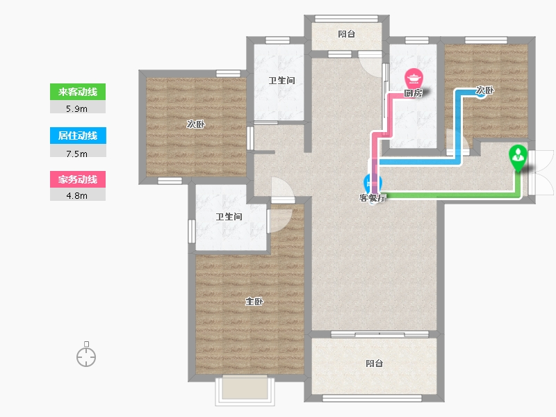 江苏省-淮安市-东湖怡景苑-114.60-户型库-动静线