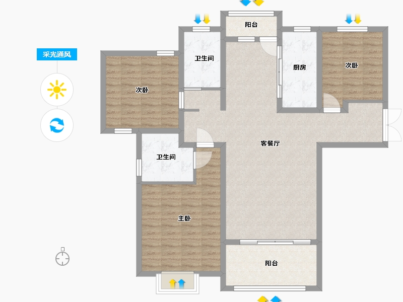 江苏省-淮安市-东湖怡景苑-114.60-户型库-采光通风