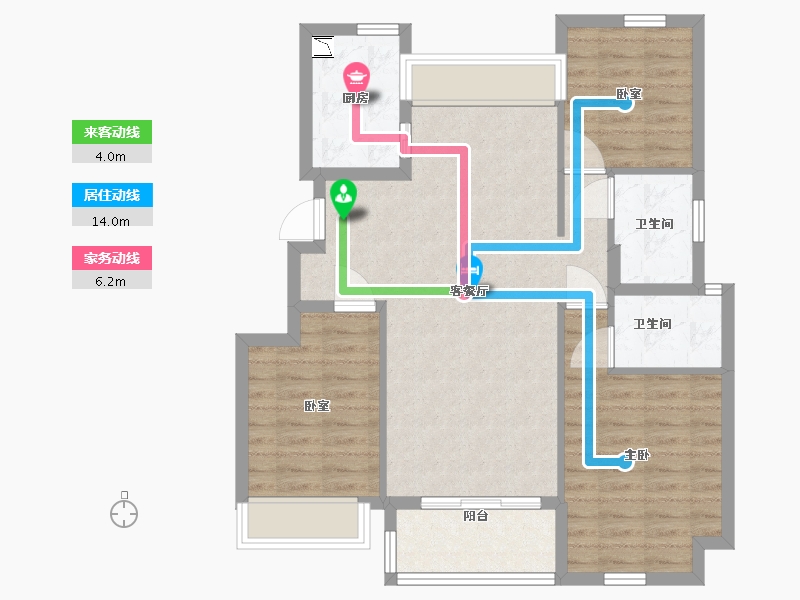 江苏省-苏州市-合景·云溪四季-85.18-户型库-动静线