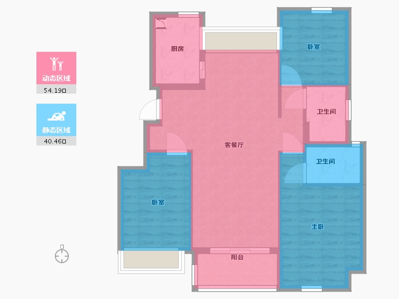 江苏省-苏州市-合景·云溪四季-85.18-户型库-动静分区