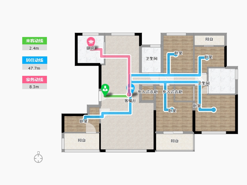 浙江省-宁波市-美的·美颐园-150.00-户型库-动静线