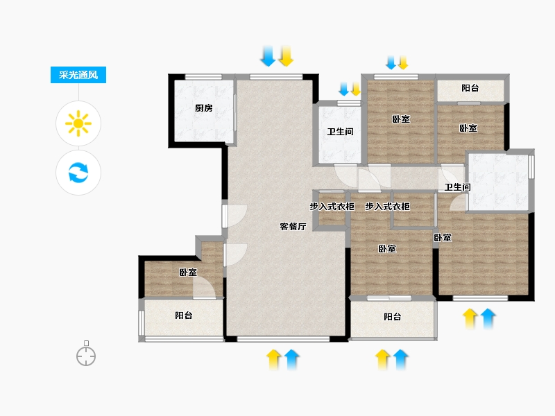 浙江省-宁波市-美的·美颐园-150.00-户型库-采光通风